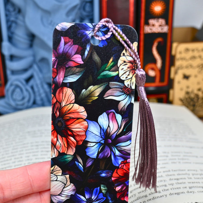 Dark Wedding Floral Bookmark