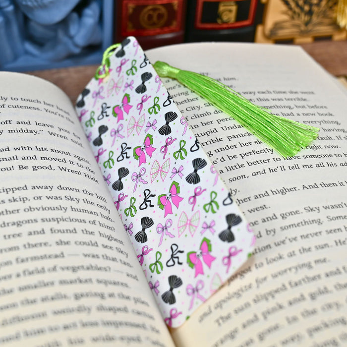 Gothic Bow Skull Bookmark