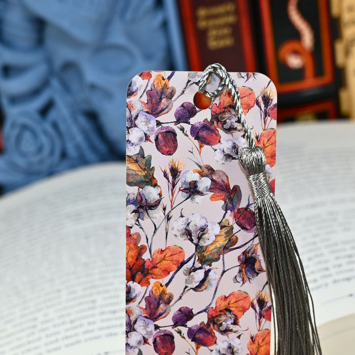Fall Acorn & Cotton Bookmark