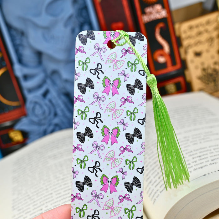 Gothic Bow Skull Bookmark