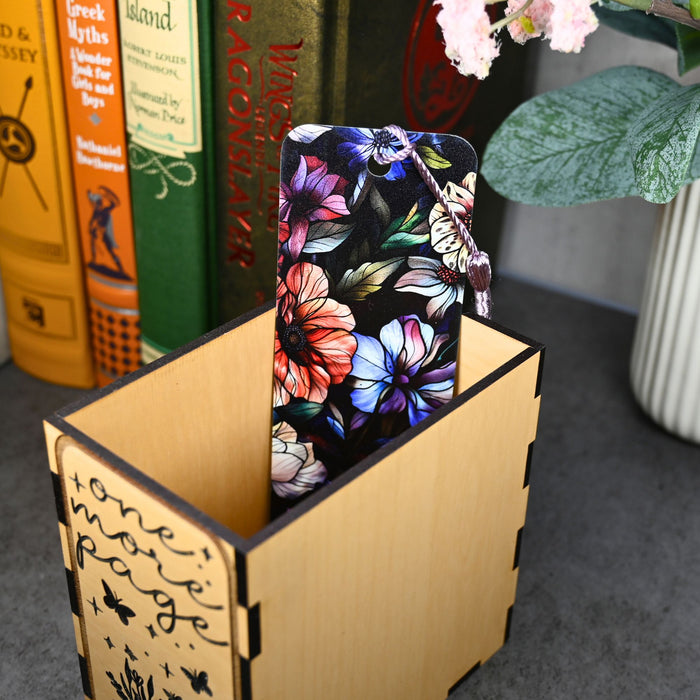 Dark Wedding Floral Bookmark