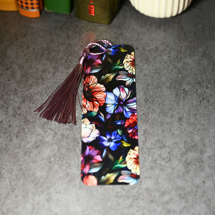 Dark Wedding Floral Bookmark