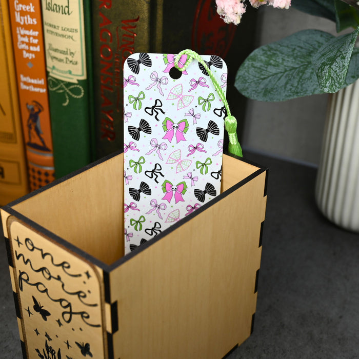 Gothic Bow Skull Bookmark