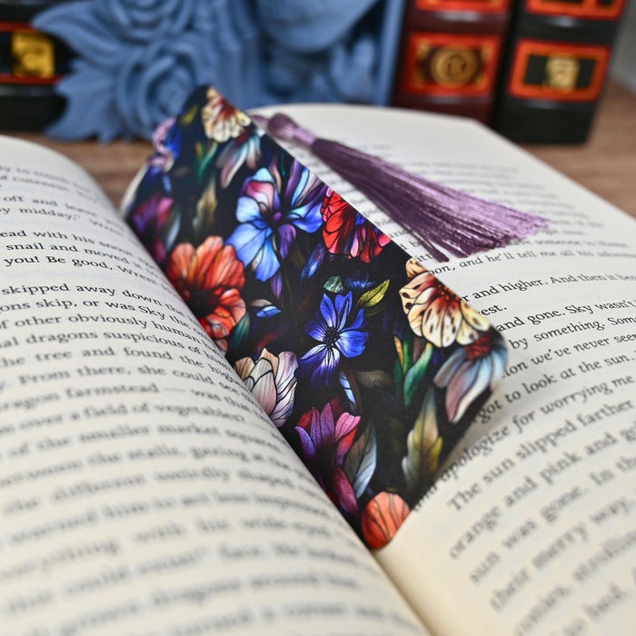 Dark Wedding Floral Bookmark