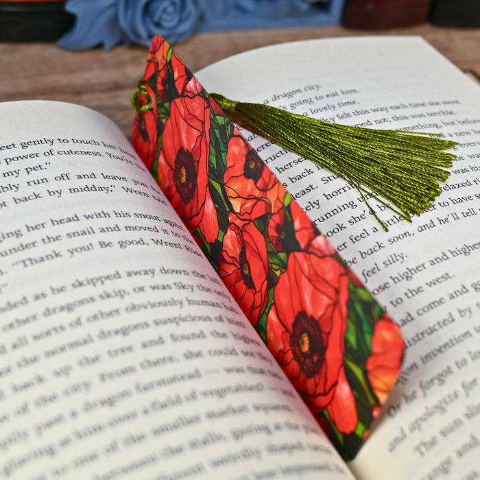 Poppy Flower Bookmark