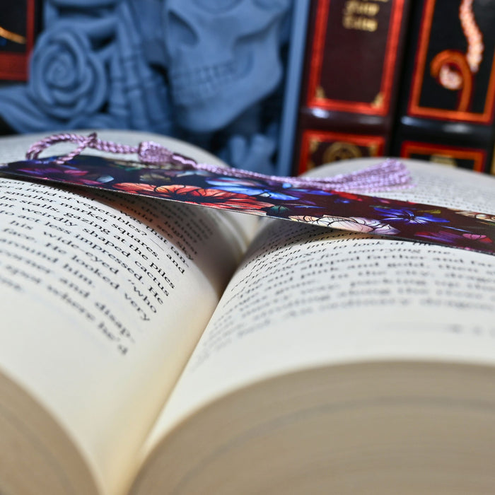 Dark Wedding Floral Bookmark