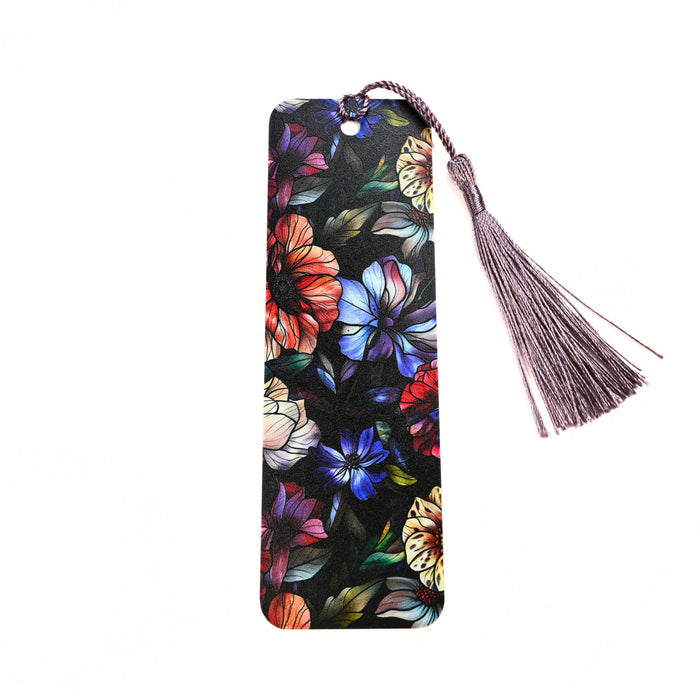 Dark Wedding Floral Bookmark