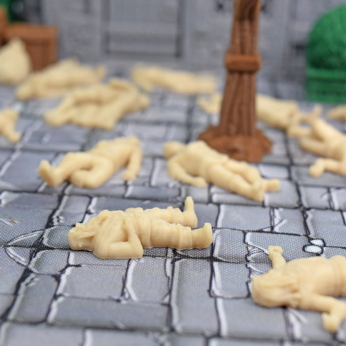 Dnd miniatures set of Dead Villagers 3D Printed unpainted figures for tabletop wargaming-Miniature-EC3D- GriffonCo Shoppe