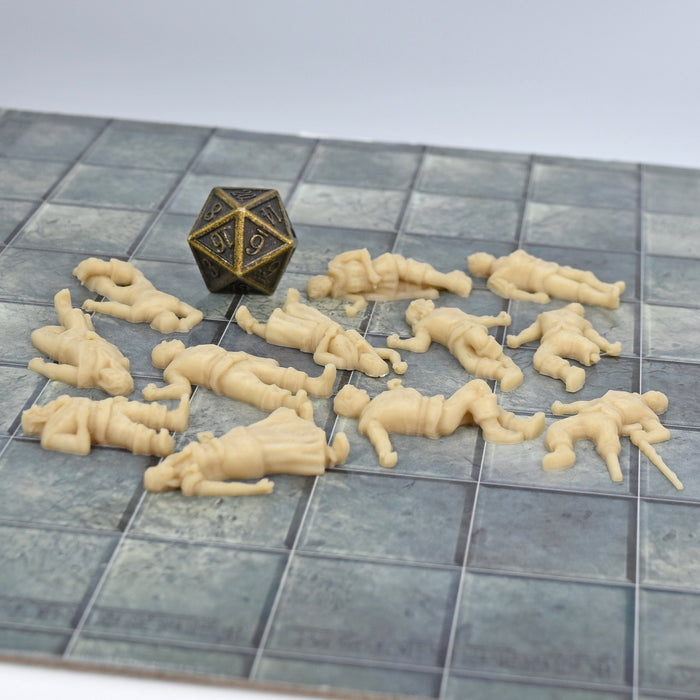 Dnd miniatures set of Dead Villagers 3D Printed unpainted figures for tabletop wargaming-Miniature-EC3D- GriffonCo Shoppe