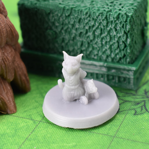 Miniature dnd figures Catfolk Child with Toy 3D printed for tabletop wargames and miniatures-Miniature-EC3D- GriffonCo Shoppe