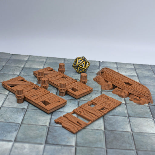 Tabletop wargaming terrain Docks & Boat Damaged for dnd accessories-Scatter Terrain-EC3D- GriffonCo Shoppe