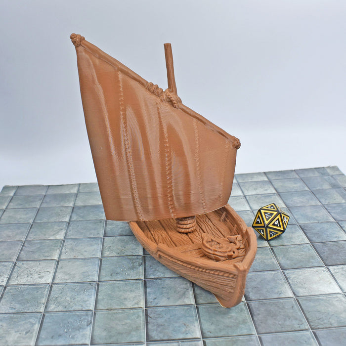 Tabletop wargaming terrain Skiff Boat for dnd accessories-Scatter Terrain-EC3D- GriffonCo Shoppe