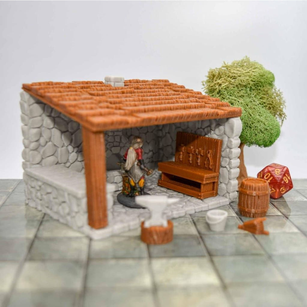 Tabletop wargaming terrain Village Blacksmith Stall Set for dnd ...