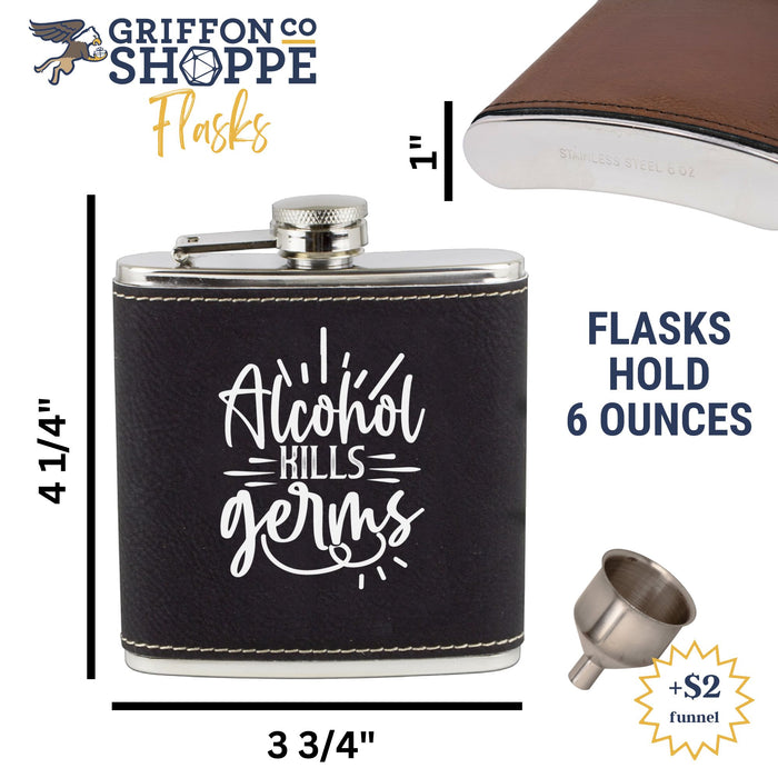 Alcohol Kills Germs Flask