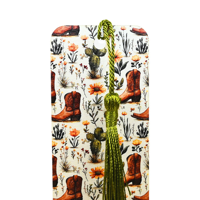 Western Boots Cactus Bookmark