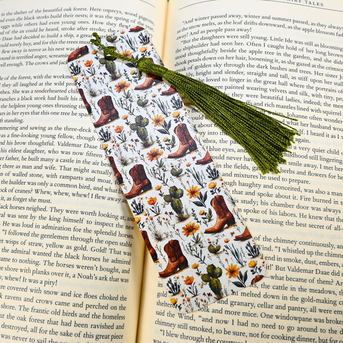 Western Boots Cactus Bookmark