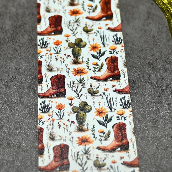 Western Boots Cactus Bookmark