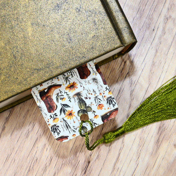 Western Boots Cactus Bookmark