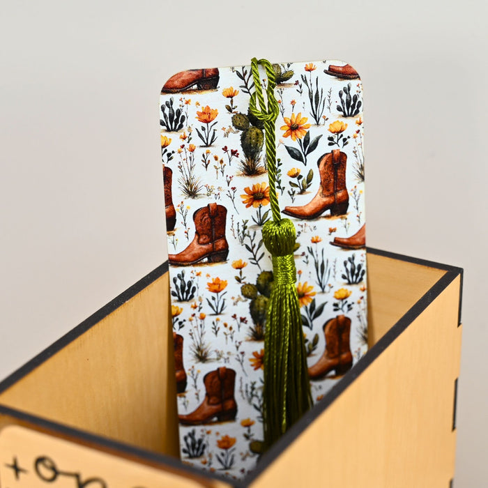 Western Boots Cactus Bookmark