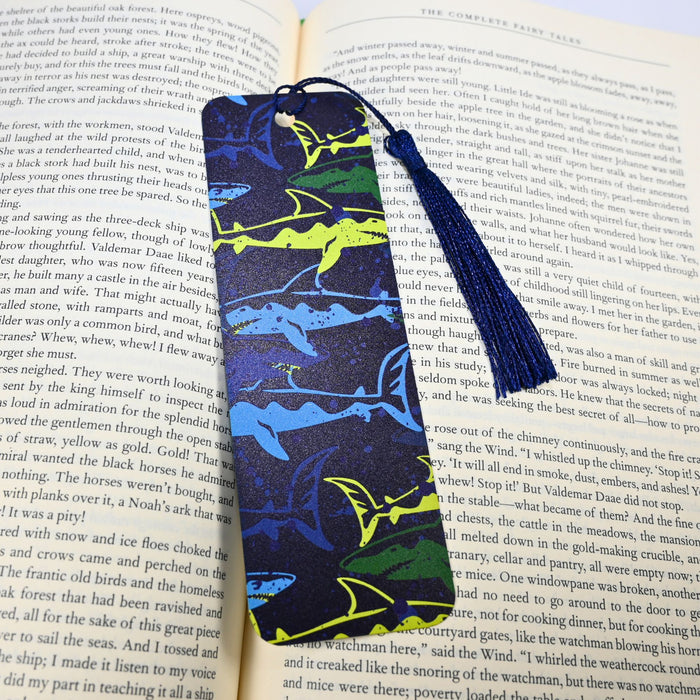 Neon Shark Bookmark
