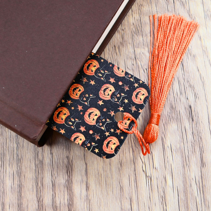 Pumpkin Black Cat Bookmark