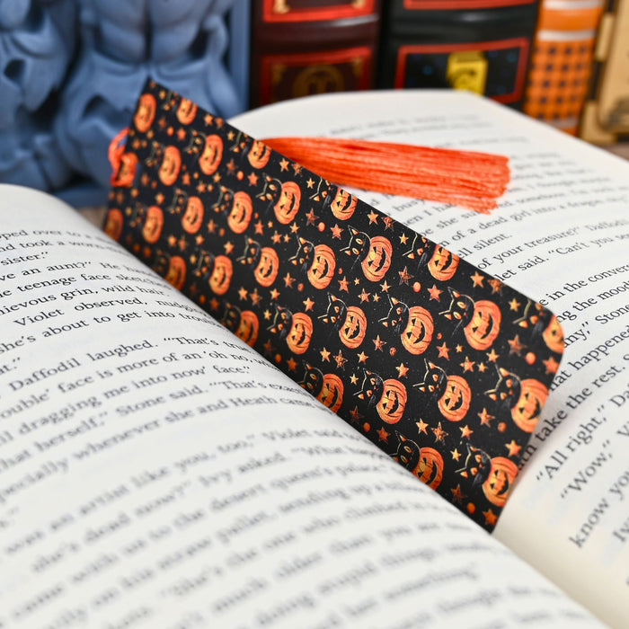 Pumpkin Black Cat Bookmark
