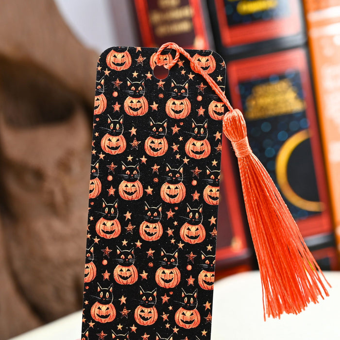 Pumpkin Black Cat Bookmark