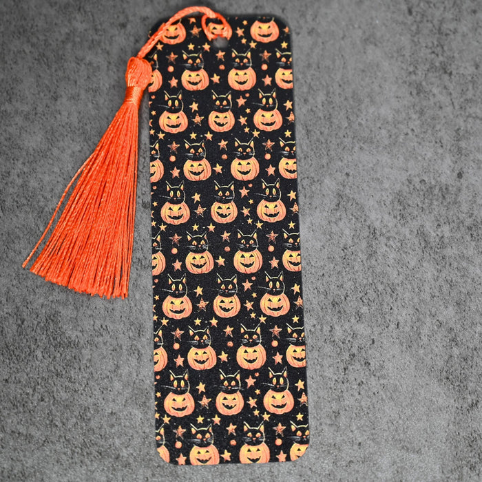 Pumpkin Black Cat Bookmark