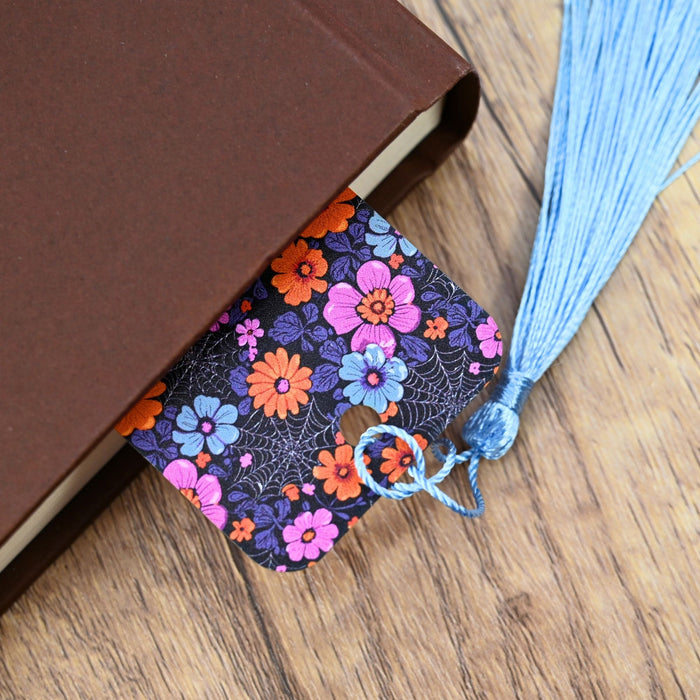 Spiderweb Floral Bookmark