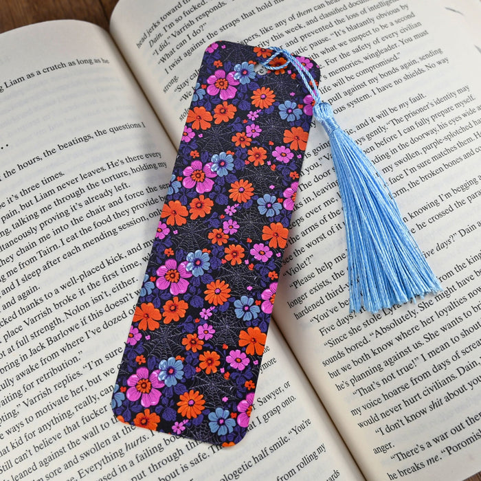 Spiderweb Floral Bookmark