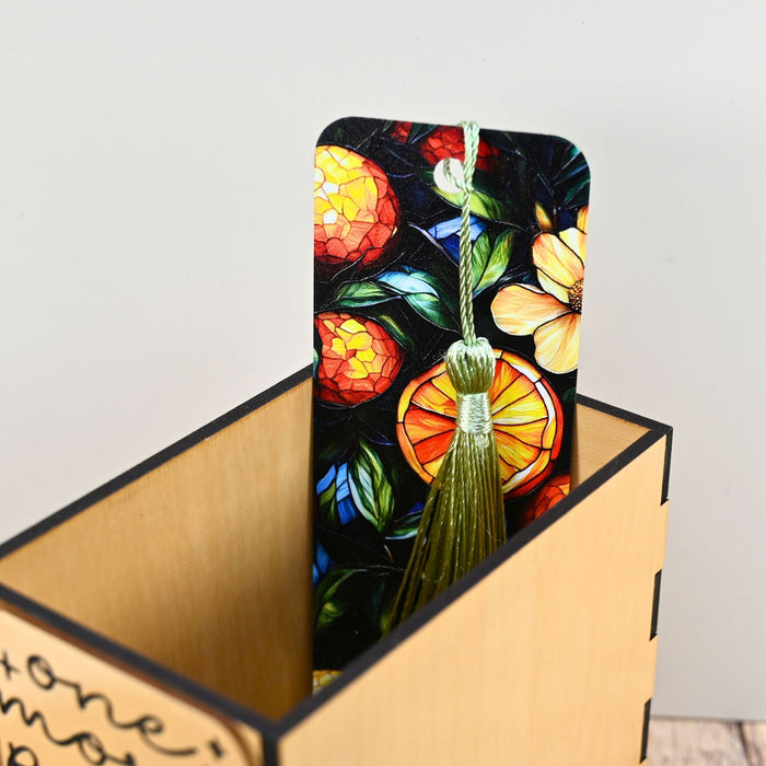 Stained Glass Oranges Bookmark