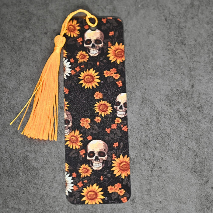 Sunflower Skulls Bookmark