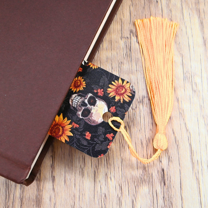 Sunflower Skulls Bookmark