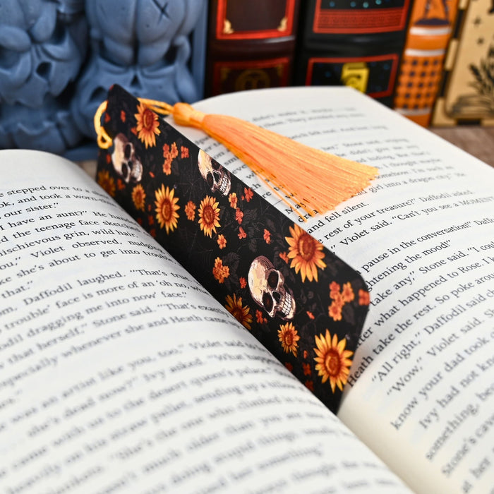 Sunflower Skulls Bookmark