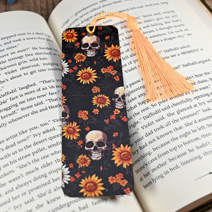 Sunflower Skulls Bookmark