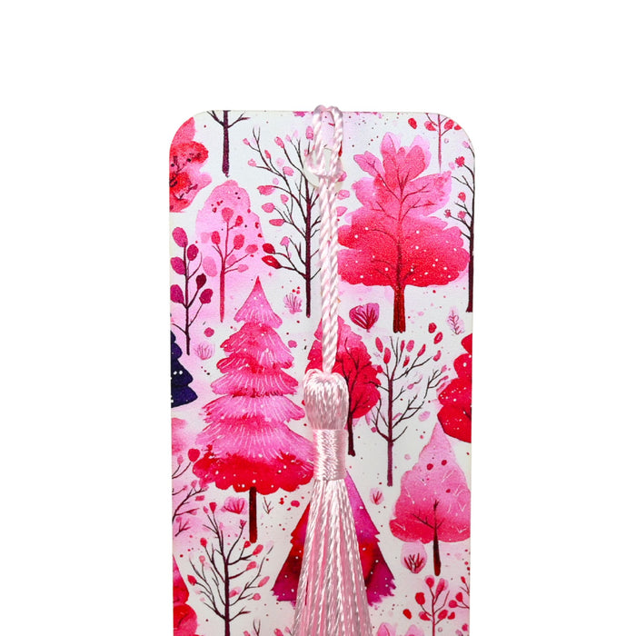 Watercolor Pink Trees Bookmark