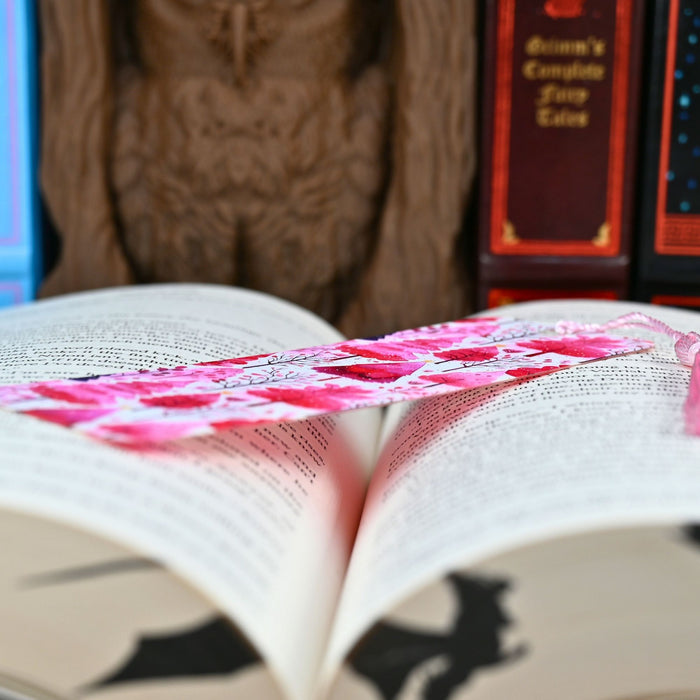 Watercolor Pink Trees Bookmark