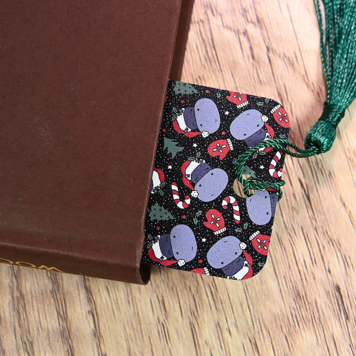 Christmas Hippo Bookmark