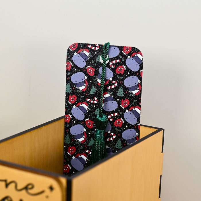 Christmas Hippo Bookmark