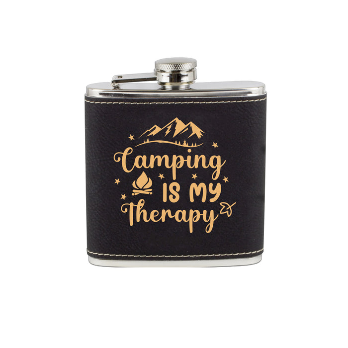 Camping is my Therapy Flask