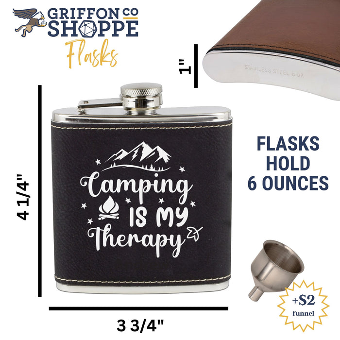 Camping is my Therapy Flask