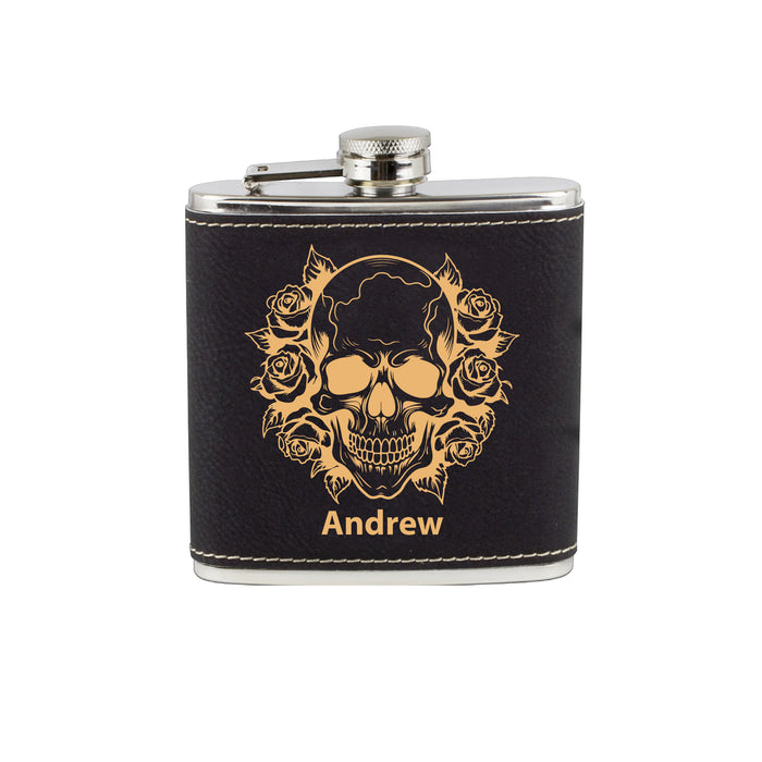 Rose Skull Flask